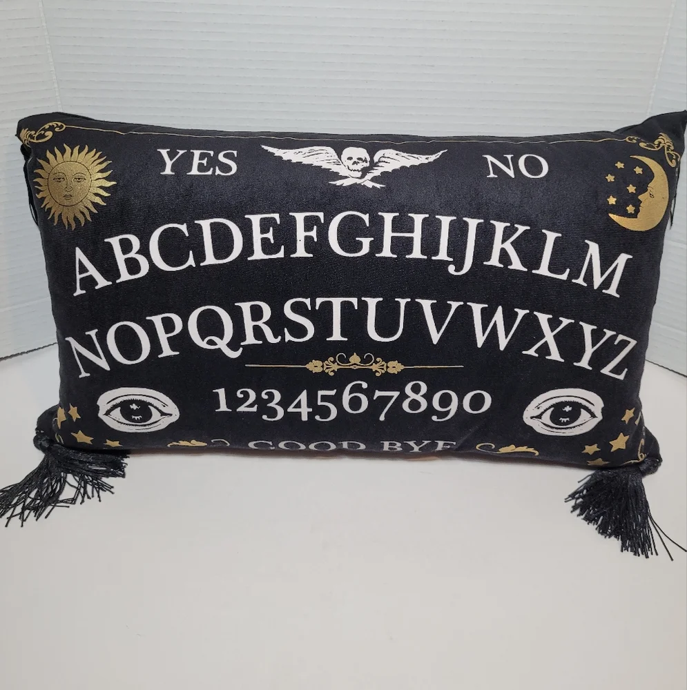 Mystical Black Ouija Board Large Throw Pillow